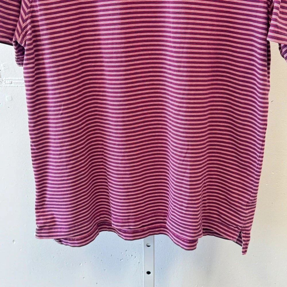 Jos. A. Bank 1905 Tailored Fit Polo Shirt Men's XL Purple‎ Pink Striped Stretch